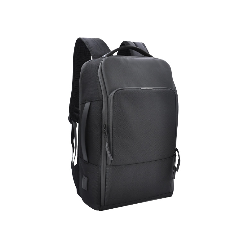 black backpack with USB port