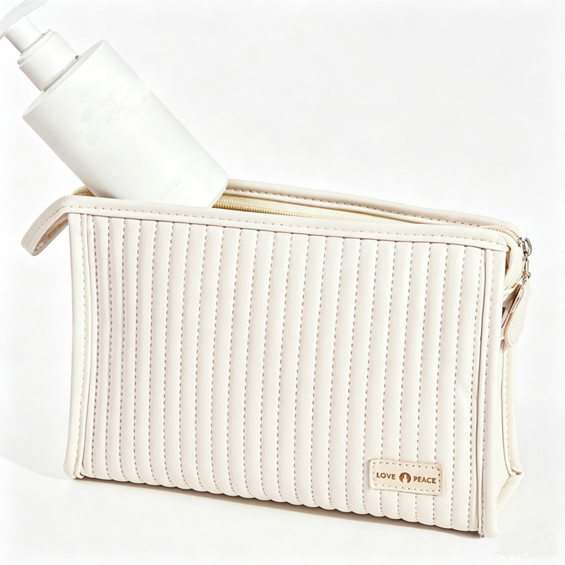 Striped makeup bag​